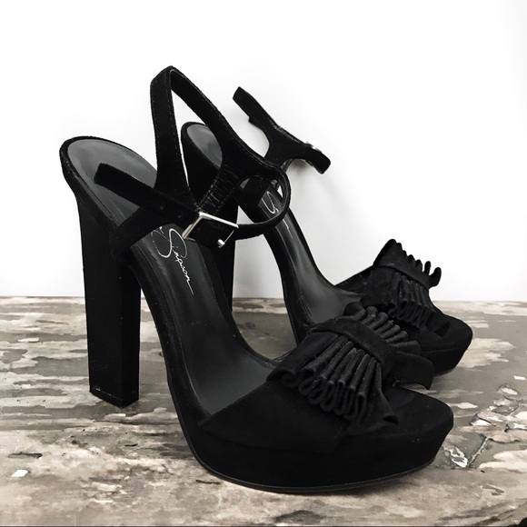 Jessica Simpson black bow heels - Picture 2 of 3